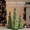Set of 3 Ceramic Christmas Trees Pre-Lit Tabletop Décor with LED Lights